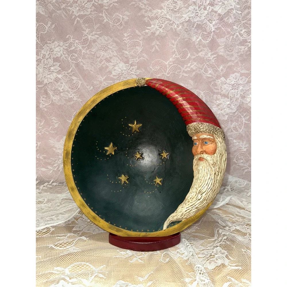 Kurt AdlerHand‎ Painted Santa Claus Folk Art Bowl Christmas Decor